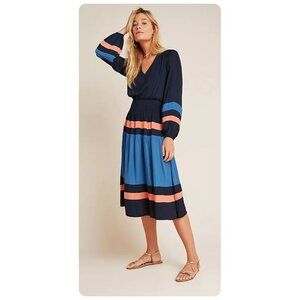 Anthropologie Current Air Aidy Colorblocked Midi Dress sz M